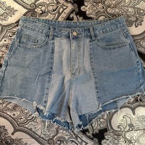 shein | patchwork style denim shorts |